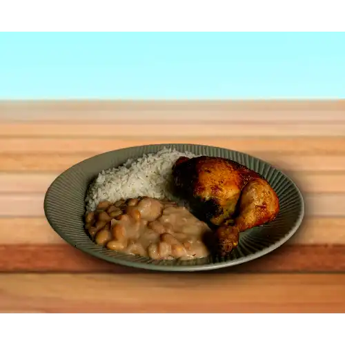 1/4 Pollo Brasa con Frejoles Criollos