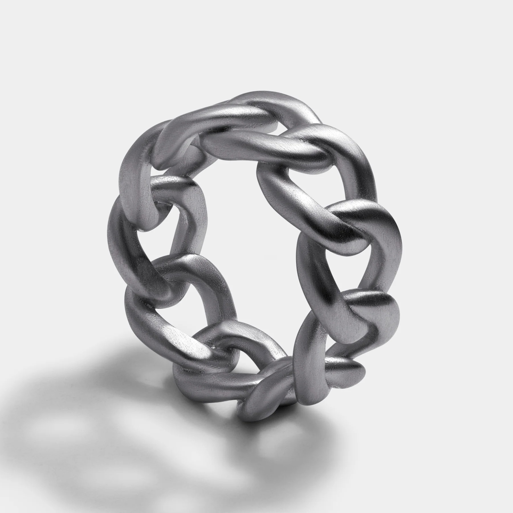 Anillo Elegatto Cubano Acero Cepillado
