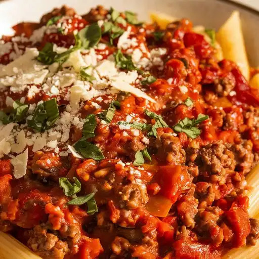 Pasta boloñesa fusión italiana