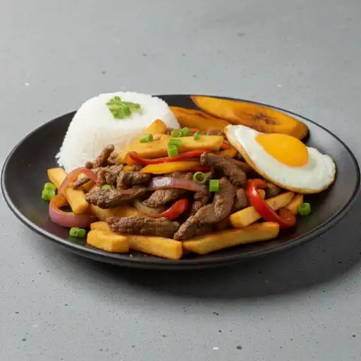 Lomo saltado a lo pobre