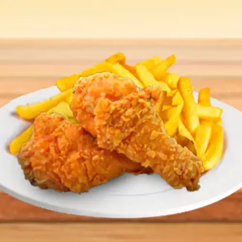 2 Piernitas Broaster + Papitas Nocturnos