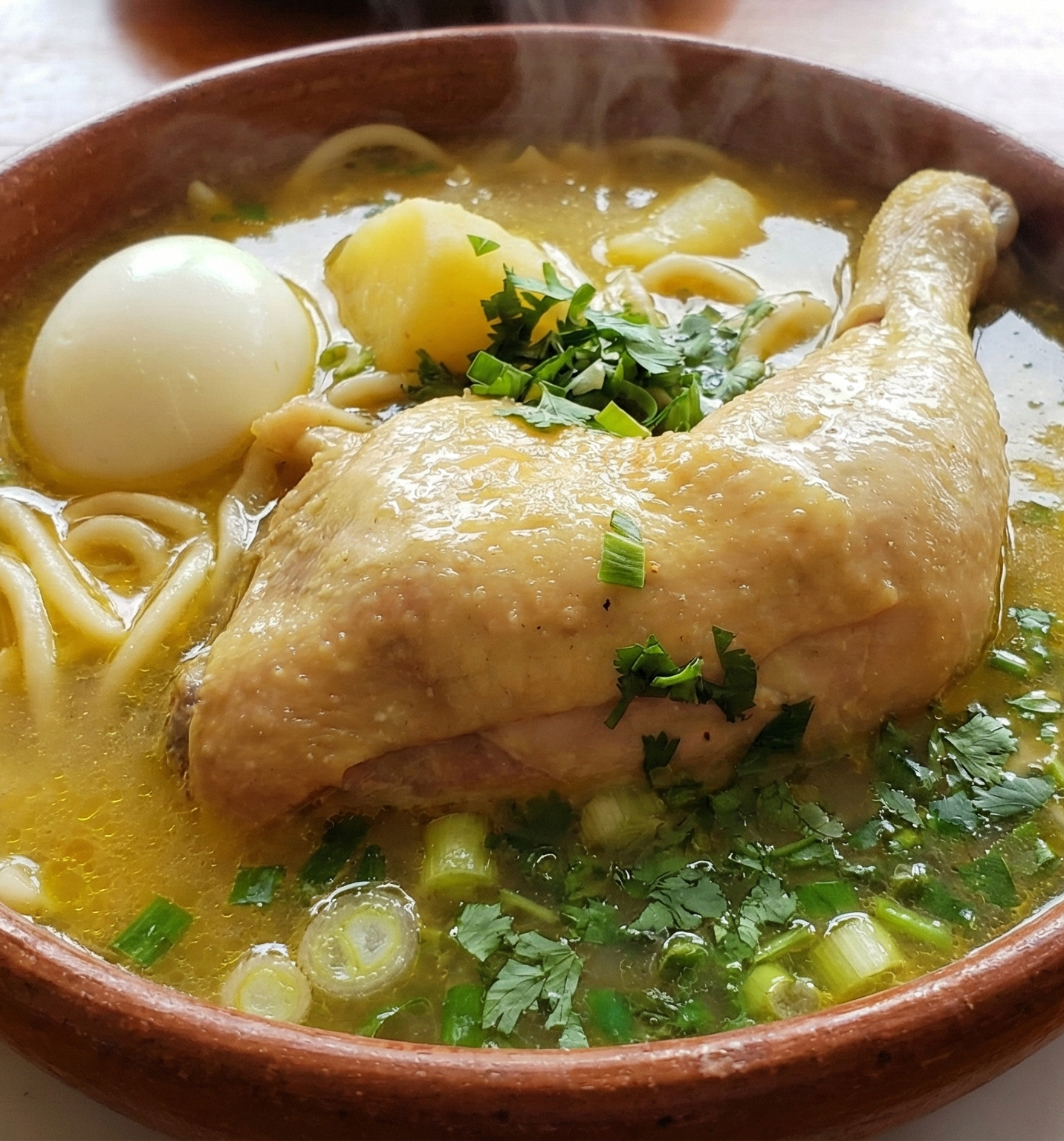 Caldo de gallina presa grande