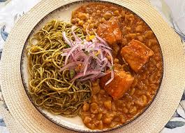 Carapulcra con sopa seca con sopa seca