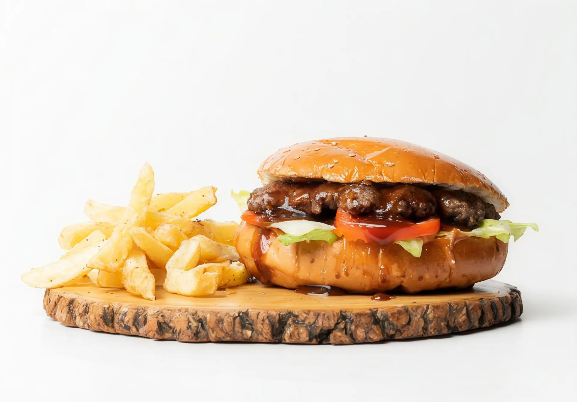 Burger Clásica Con Papas Fritas