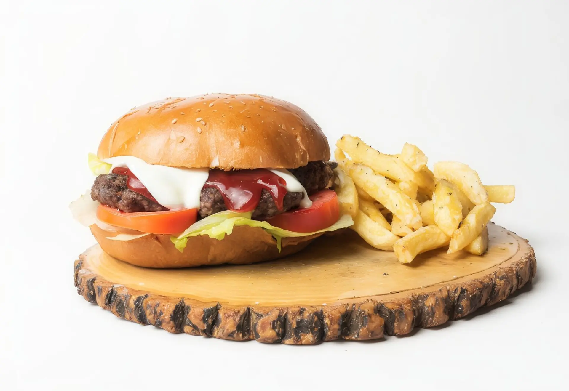 Burger Hawaiana Piña Con Papas Fritas