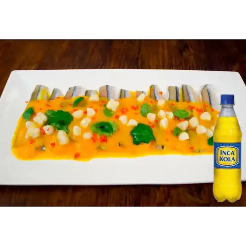 Combo Tiradito Ají Amarillo Pejerrey + Inca Kola