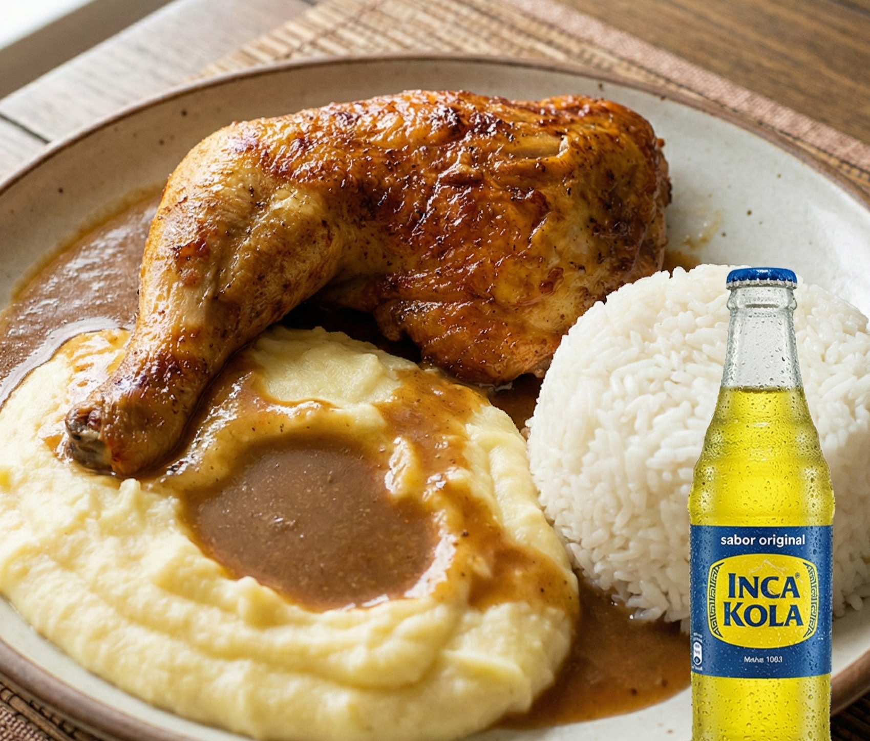Combo Pollo al Horno con Puré + Inka Kola