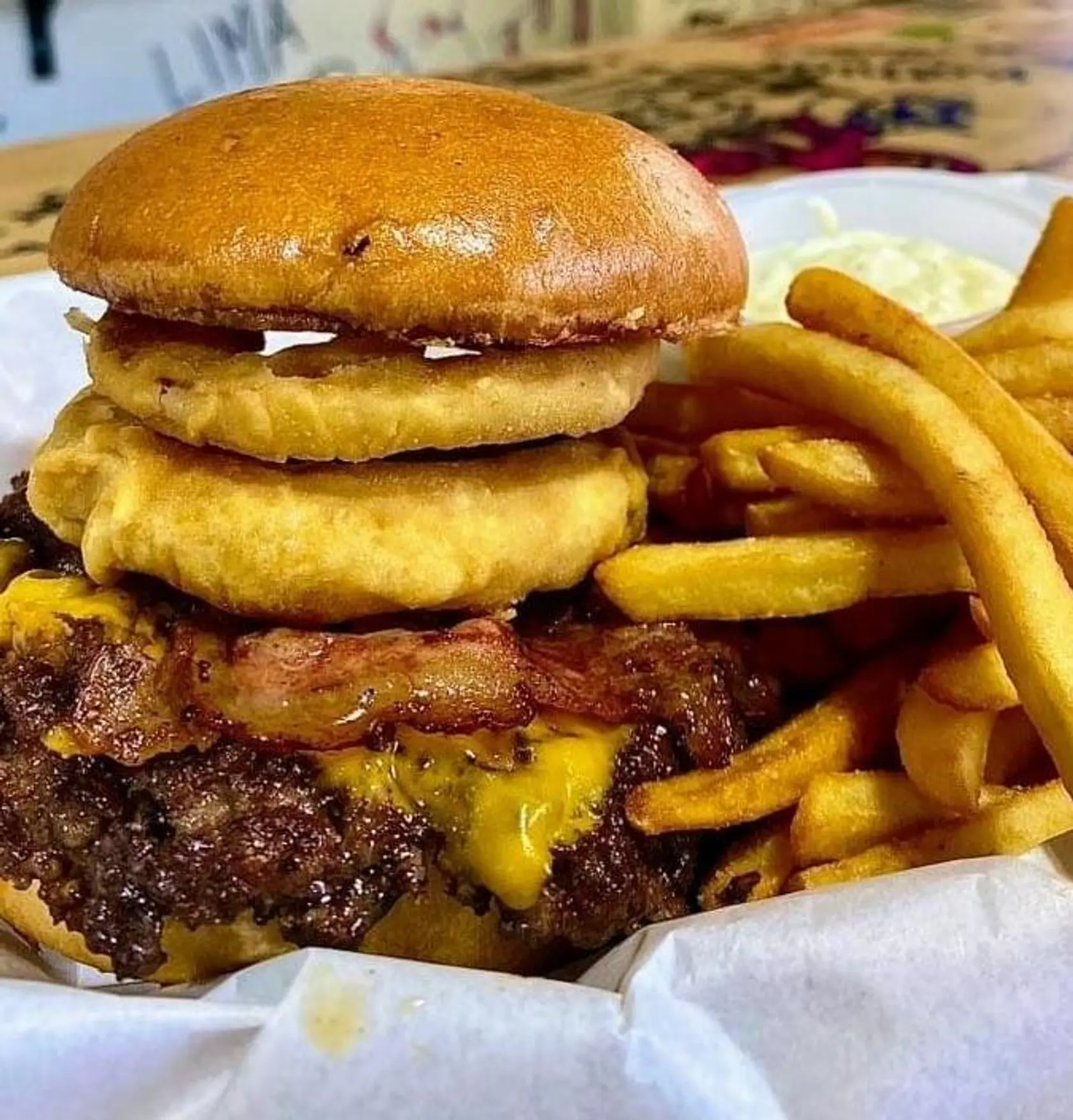 Onion Smash +Paps Fritas Grandes