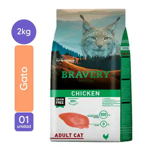 Bravery Alimento para Gato Adulto Pollo