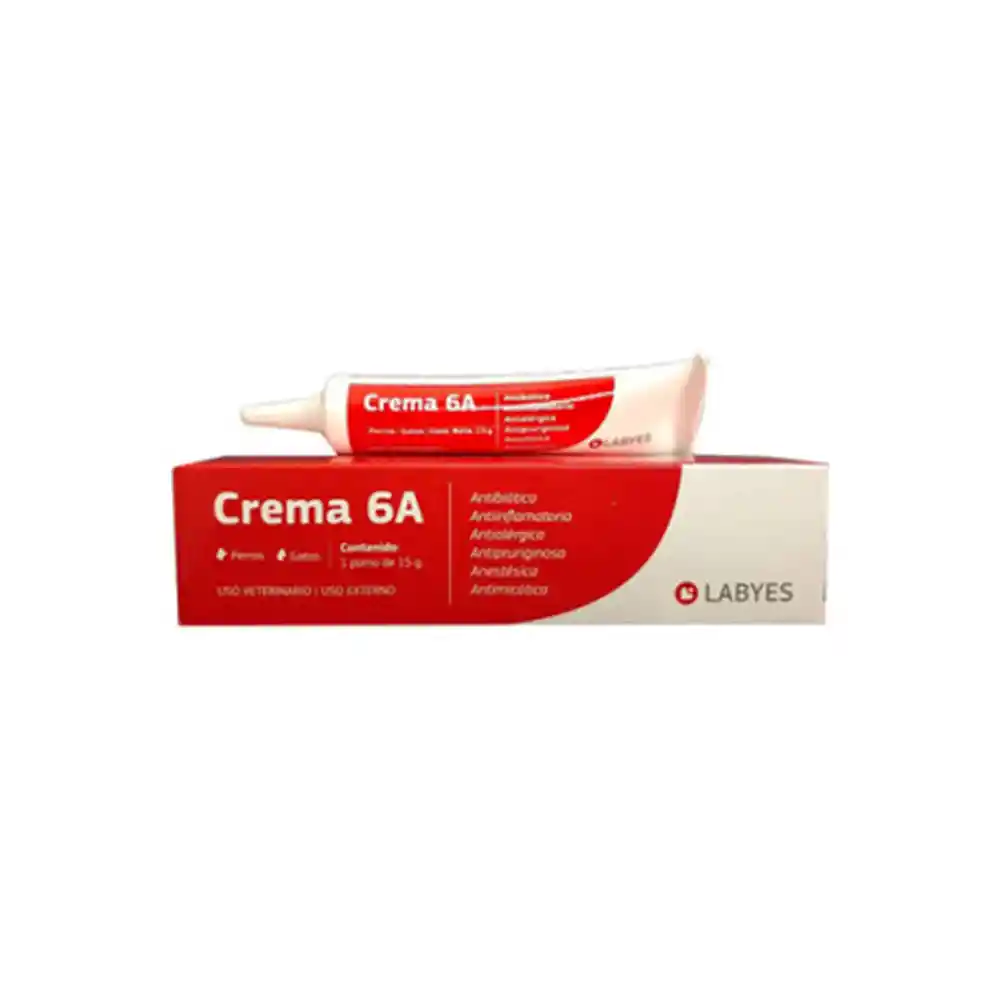 Crema 6A Antiinflamatorio-Antibiótico para Perros y Gatos
