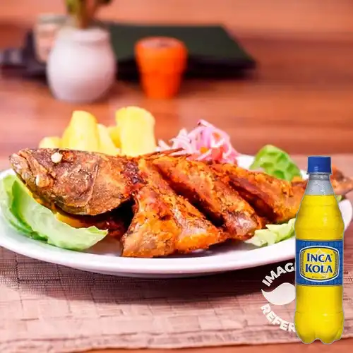 Combo Cabrilla Frita + Inca Kola Sabor Original