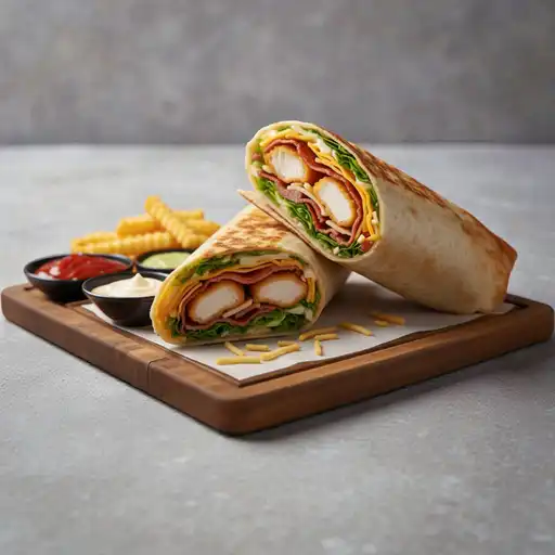 Crispy chicken bacon cheese wrap